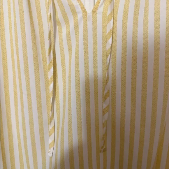 Ava & Viv Yellow and White Striped Blouse - Picture 4 of 4